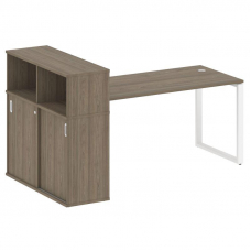 Metal System Стол письменный с шкафом-купе на О-образном м/к БО.РС-СШК-3.4 Т Вяз Благородный/Металл