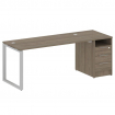 Metal System Рабочая станция с тумбой на О-образном м/к БО.РС-СТП-1.4 Вяз Благородный/Металл Серый 2