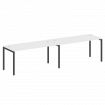Metal System Quattro Рабочая станция на 2 места на П-образном м/к 40БП.СМ-2.4 Белый/Металл Антрацит