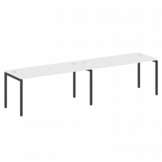 Metal System Quattro Рабочая станция на 2 места на П-образном м/к 40БП.СМ-2.4 Белый/Металл Антрацит