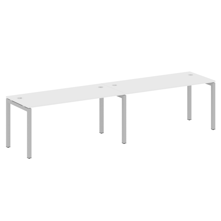 Metal System Quattro Рабочая станция на 2 места на П-образном м/к 50БП.СМ-2.4 Белый/Металл Серый 320