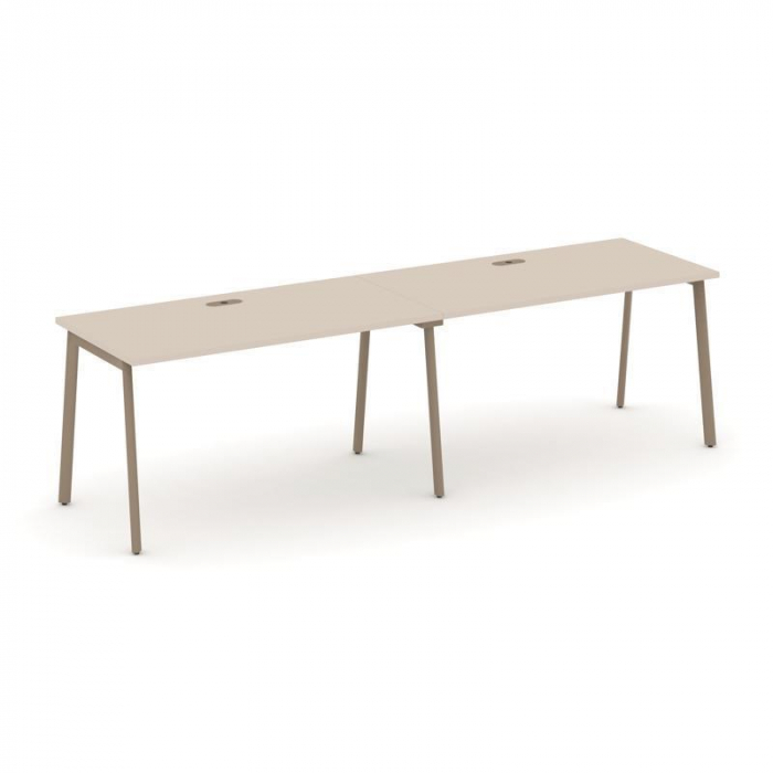Estetica Рабочая станция 2 места ES.RS-2.3-LP Капучино/Металл Латте 2760*730*750