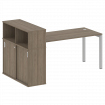 Metal System Quattro Стол письменный с шкафом-купе на П-образном м/к 50БП.РС-СШК-3.4 Т Вяз Благородн