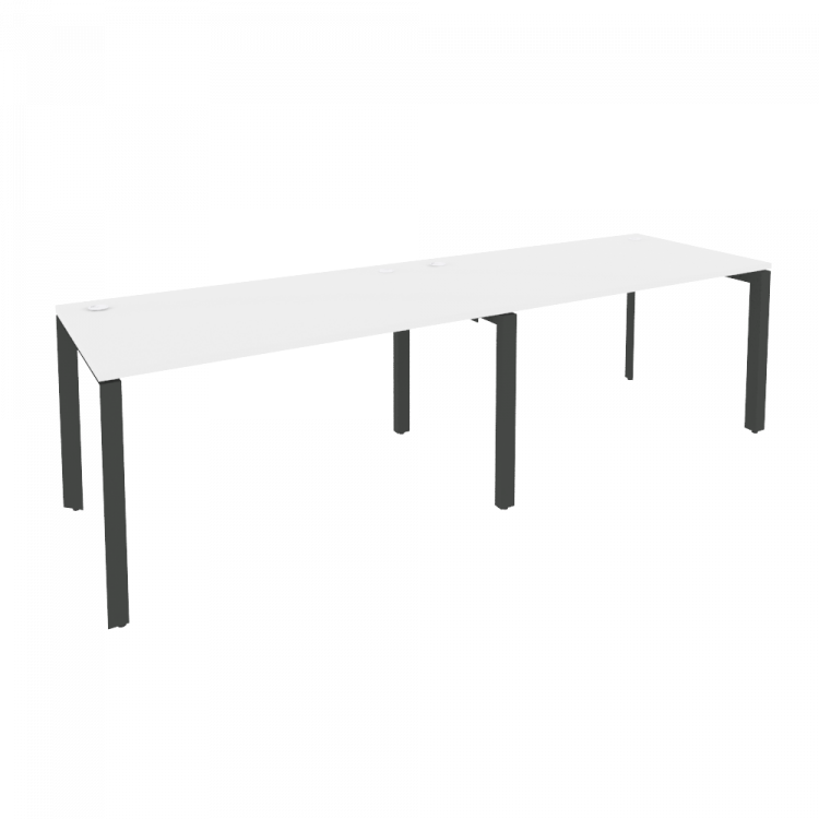 Onix Рабочая станция на П-образном м/к O.MP-RS-2.3.8 Белый Бриллиант/Металл Антрацит 2760*800*750