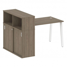 Metal System Стол письменный с шкафом-купе на А-образном м/к БА.РС-СШК-3.2 Т Вяз Благородный/Металл