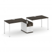Concept Рабочая станция 2 места с 1 опорной тумбой CN.ORS-302 W Дуб Мали/Белый Бриллиант/Металл Белы