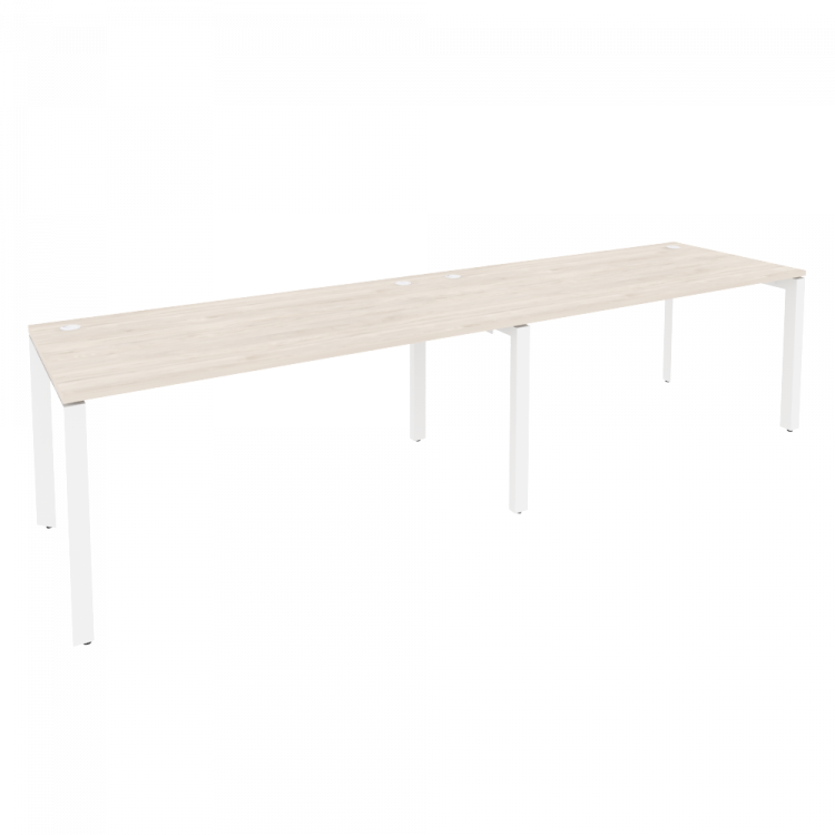 Onix Рабочая станция на П-образном м/к O.MP-RS-2.4.8 Денвер Светлый/Металл Белый 3160*800*750