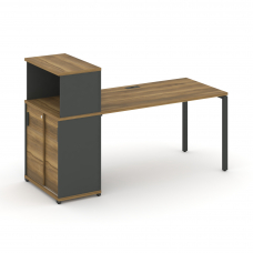 Concept Стол рабочий с опорным шкафом-купе с надставкой низ. CN.SP-240 A Сандал Янтарный/Антрацит/Ме