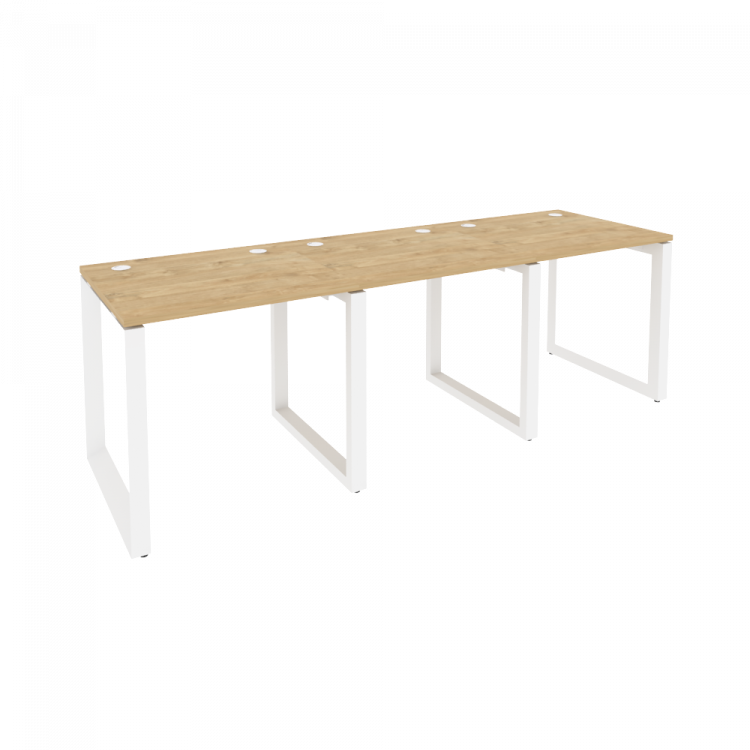 Onix Рабочая станция на О-образном м/к O.MO-RS-3.0.7 Тиквуд Светлый/Металл Белый 2340*720*750