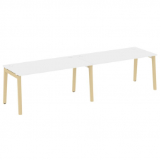 Onix Wood Рабочая станция OW.RS-2.4.8 Белый Бриллиант/Дуб Светлый/Металл Белый 3160*800*750