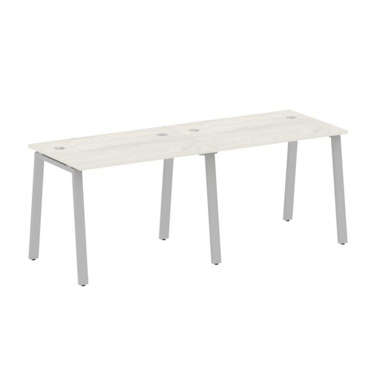 Metal System Рабочая станция на 2 места на А-образном м/к БА.СМ-2.1 Дуб Наварра/Металл Серый 2000*72