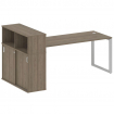 Metal System Стол письменный с шкафом-купе на О-образном м/к БО.РС-СШК-3.5 Т Вяз Благородный/Металл