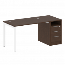 Metal System Quattro Рабочая станция с тумбой на П-образном м/к 50БП.РС-СТП-1.2 Венге Цаво/Металл Бе