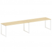 Metal System Рабочая станция на 2 места на О-образном м/к БО.СМ-2.5 Акация Лорка/Металл Белый 3600*7