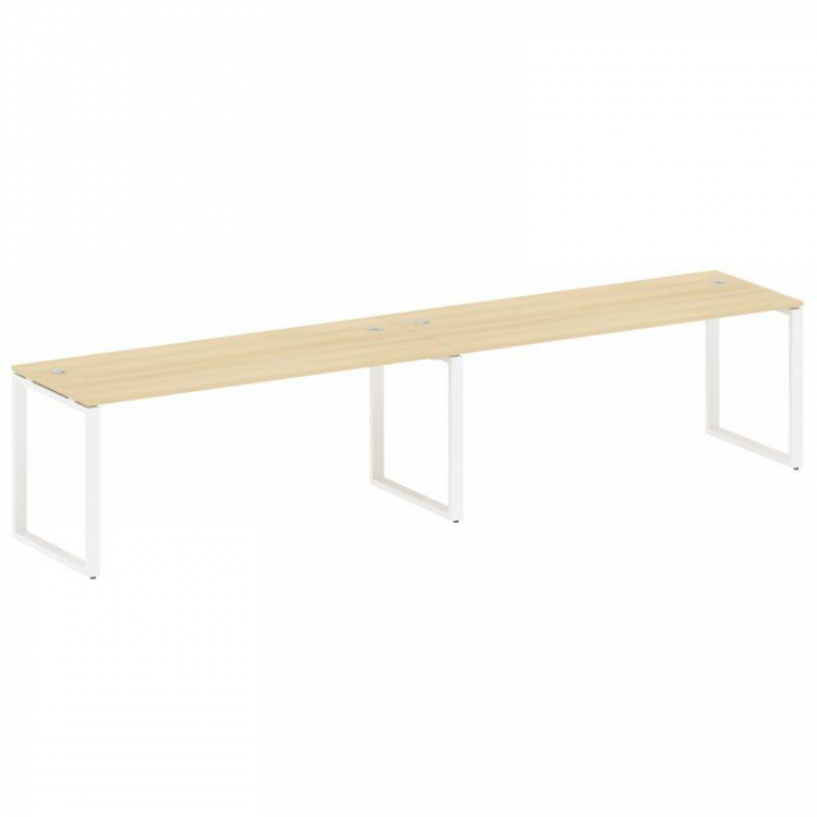 Metal System Рабочая станция на 2 места на О-образном м/к БО.СМ-2.5 Акация Лорка/Металл Белый 3600*7