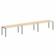 Metal System Quattro Рабочая станция на 3 места на П-образном м/к 40БП.СМ-3.4 Акация Лорка/Металл Ан