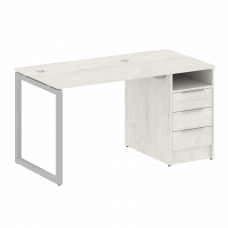 Metal System Quattro Рабочая станция с тумбой на О-образном м/к 40БО.РС-СТП-1.1 Дуб Наварра/Металл С