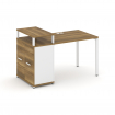 Concept Стол рабочий с опорным распаш. шкафом с верх. горизонтом CN.SP-221 W Сандал Янтарный/Белый