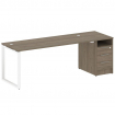 Metal System Рабочая станция с тумбой на О-образном м/к БО.РС-СТП-1.5 Вяз Благородный/Металл Белый 2