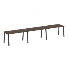 Metal System Рабочая станция на 3 места на А-образном м/к БА.СМ-3.3 Венге Цаво/Металл Антрацит 4200*