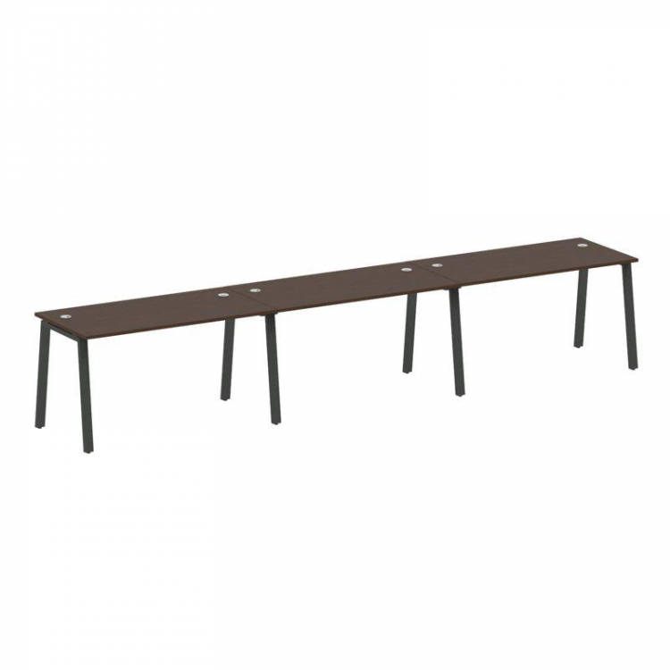 Metal System Рабочая станция на 3 места на А-образном м/к БА.СМ-3.3 Венге Цаво/Металл Антрацит 4200*