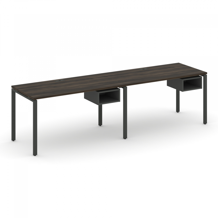 Concept Рабочая станция односторонняя с подвес. тумбами 2 места CN.ORS-103 Дуб Мали/Антрацит/Металл
