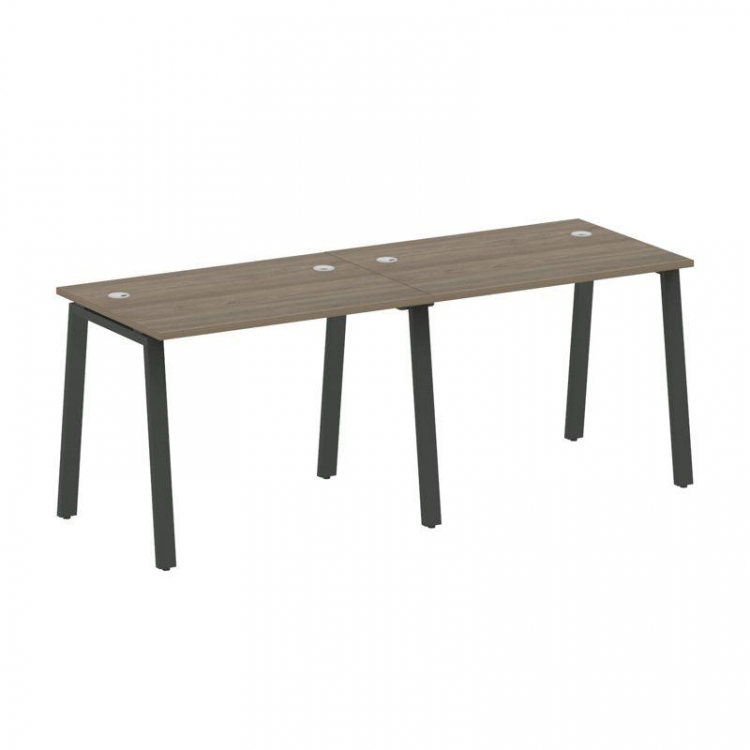 Metal System Рабочая станция на 2 места на А-образном м/к БА.СМ-2.1 Вяз Благородный/Металл Антрацит