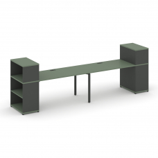 Concept Рабочая станция с опорными стеллажами с надставкой низ. CN.ORS-210 Кобо/Антрацит/Металл Антр