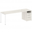 Metal System Рабочая станция с тумбой на П-образном м/к БП.РС-СТП-1.5 Дуб Наварра/Металл Белый 2212*