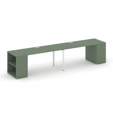 Concept Рабочая станция с опорными стеллажами CN.ORS-204 Кобо/Металл Белый 4000*720*750