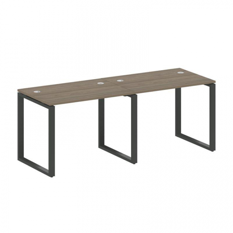 Metal System Рабочая станция на 2 места на О-образном м/к БО.СМ-2.1 Вяз Благородный/Металл Антрацит