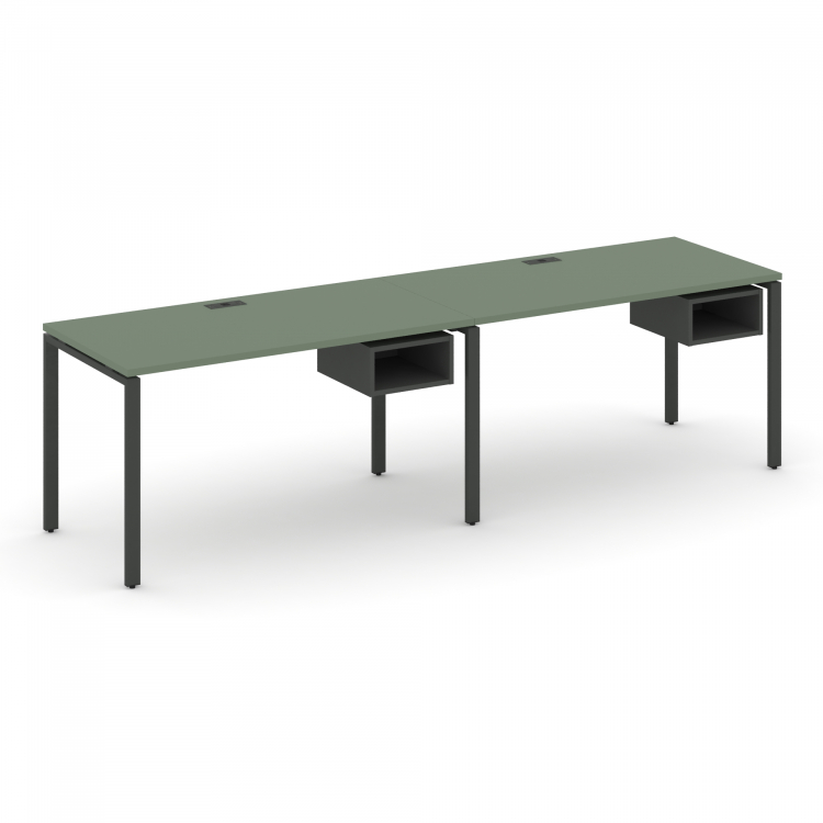 Concept Рабочая станция односторонняя с подвес. тумбами 2 места CN.ORS-101 Кобо/Антрацит/Металл Антр