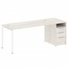 Metal System Quattro Рабочая станция с тумбой на П-образном м/к 40БП.РС-СТП-1.4 Дуб Наварра/Металл Б