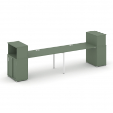 Concept Рабочая станция с опорными шкафом-купе с надставкой низ. CN.ORS-240 W Кобо/Металл Белый 4000