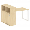 Metal System Стол письменный с шкафом-купе на О-образном м/к БО.РС-СШК-3.2 Т Акация Лорка/Металл Бел