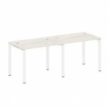 Metal System Рабочая станция на 2 места на П-образном м/к БП.СМ-2.1 Дуб Наварра/Металл Белый 2000*72