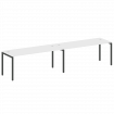 Metal System Quattro Рабочая станция на 2 места на П-образном м/к 40БП.СМ-2.5 Белый/Металл Антрацит