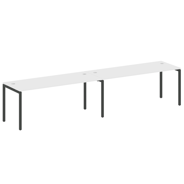 Metal System Quattro Рабочая станция на 2 места на П-образном м/к 40БП.СМ-2.5 Белый/Металл Антрацит