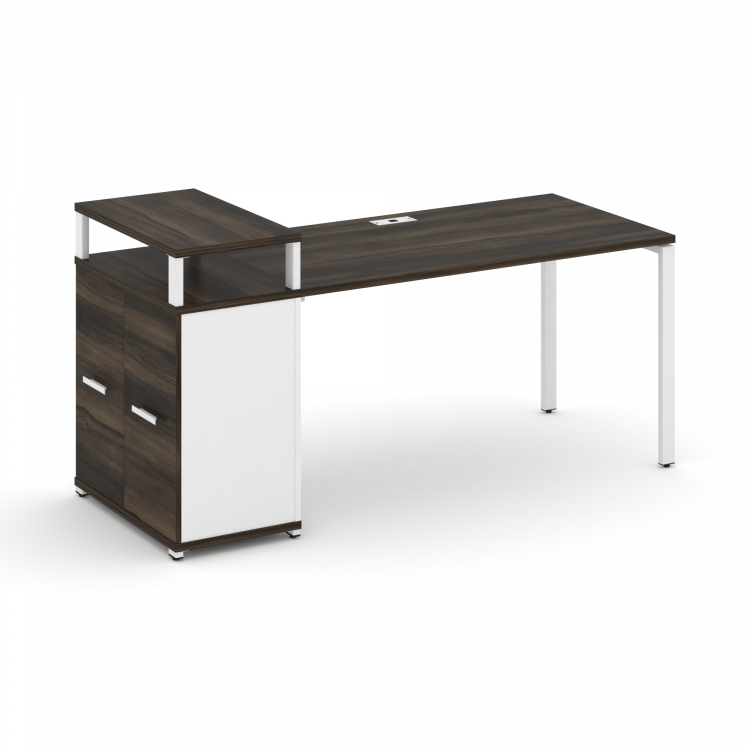 Concept Стол рабочий с опорным распаш. шкафом с верх. горизонтом CN.SP-223 W Дуб Мали/Белый Бриллиа