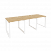 Onix Рабочая станция на О-образном м/к O.MO-RS-3.0.8 Тиквуд Светлый/Металл Белый 2340*800*750