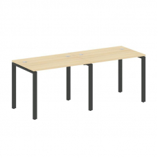 Metal System Рабочая станция на 2 места на П-образном м/к БП.СМ-2.1 Акация Лорка/Металл Антрацит 200