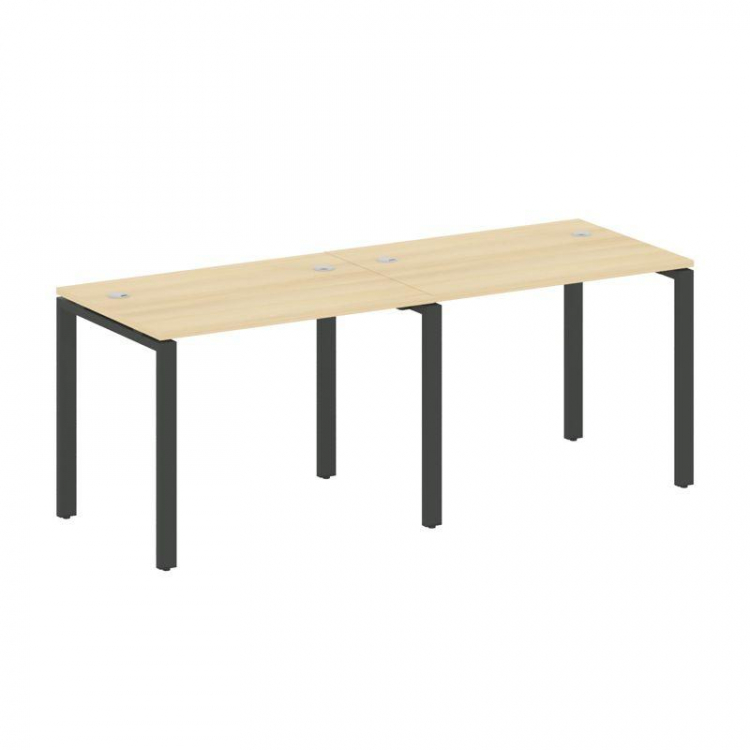 Metal System Рабочая станция на 2 места на П-образном м/к БП.СМ-2.1 Акация Лорка/Металл Антрацит 200