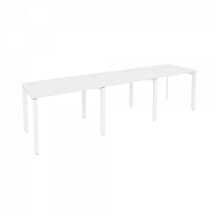 Onix Рабочая станция на П-образном м/к O.MP-RS-3.1.7 Белый Бриллиант/Металл Белый 2940*720*750