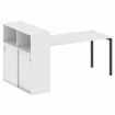 Metal System Quattro Стол письменный с шкафом-купе на П-образном м/к 40БП.РС-СШК-3.4 Т Белый/Металл