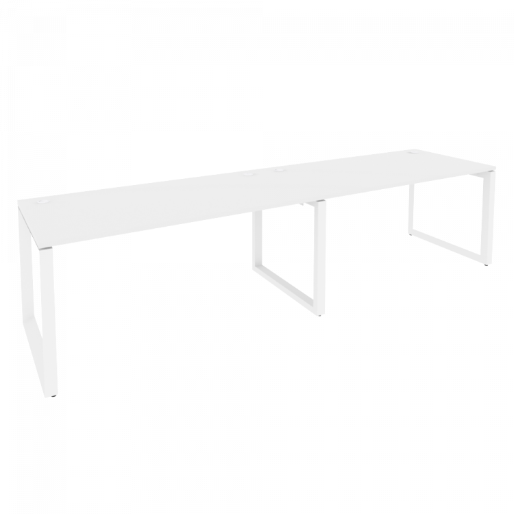 Onix Рабочая станция на О-образном м/к O.MO-RS-2.4.8 Белый Бриллиант/Металл Белый 3160*800*750