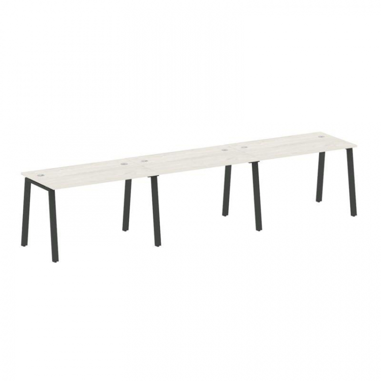 Metal System Рабочая станция на 3 места на А-образном м/к БА.СМ-3.2 Дуб Наварра/Металл Антрацит 3600