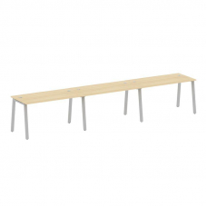 Metal System Рабочая станция на 3 места на А-образном м/к БА.СМ-3.3 Акация Лорка/Металл Серый 4200*7