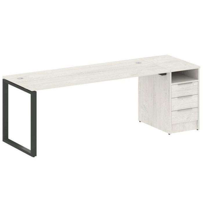 Metal System Рабочая станция с тумбой на О-образном м/к БО.РС-СТП-1.5 Дуб Наварра/Металл Антрацит 22