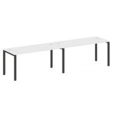 Metal System Рабочая станция на 2 места на П-образном м/к БП.СМ-2.4 Белый/Металл Антрацит 3200*720*7