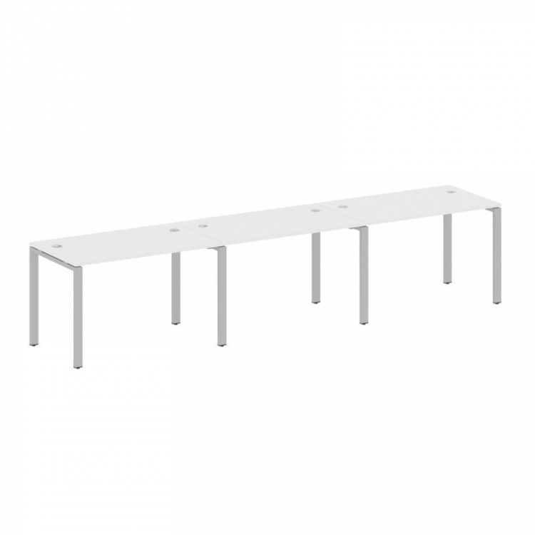 Metal System Рабочая станция на 3 места на П-образном м/к БП.СМ-3.2 Белый/Металл Серый 3600*720*750